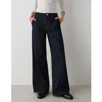 OPUS Palazzohose MIVA SENSE aus BCI Cotton Mix Mid Rise Palazzo Fit, Long, vorverlegte Seitennähte
