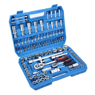 108Pcs Ratchet Wrench Set 1/4in 1/2in CR40 Steel Socket Set Tool Case Box Hex Extension Socket Hand Tool Kits Screwdrive