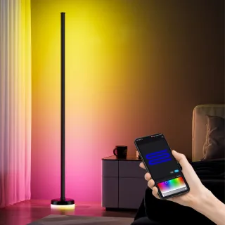 Elfeland Smart LED Floor Lamp 1400mm 12W RGBIC bluetooth App Control Music Sync 16 Million Colors Dimmable Corner Floor