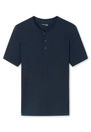 SCHIESSER - T-Shirt Knopfleiste nachtblau - Gr. - 56