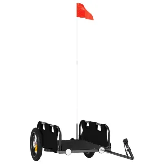vidaXL Fahrradanhänger, Schwarz, Metall, 53x33x122 cm, Freizeit, Sport & Fitness, Fahrradanhänger