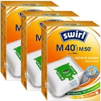 Swirl Staubsaugerbeutel Swirl M40 M 40, passend für Miele Staubsauger, inkl. 3 Filter - zuschneidbar, 12 St., Optimale Passform, MicroPor® Plus-Qualität für lange Nutzungsdauer
