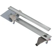 NORDONA Duschrinne Befliesbare Edelstahl Abflussrinne Bodenablauf, Komplett-Set, Befliesbare Blende, 60 cm