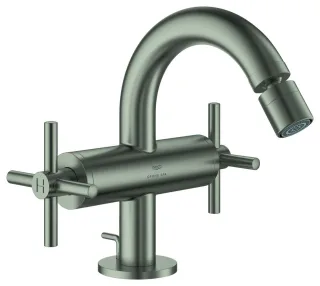 GROHE 2-Griff-Bidetarmatur Atrio 24353 Kreuz-Griff satin steel, 24353MS0 24353MS0