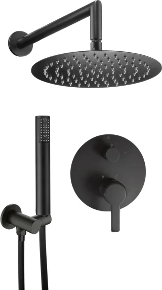 Neuesbad 200 black Unterputz Duschset, schwarz matt NB1DENACN9QP1