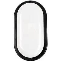 LUXULA LED Wandleuchte Kellerleuchte Oval, LED fest integriert, CCT 3000K-6500K Warm- Kaltweiß, 12W Garagenleuchte Schwarz