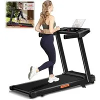 UMAY Laufband für Zuhause (Treadmill for Home mit 3,0-PS-Motor und 12 voreingestellte Programme, mit Rädern, mit Trinkfaschenhalter, Mit Halterung), mit Steigung 9%, Laufbänder 12KM/H, Max Belastung 136KG