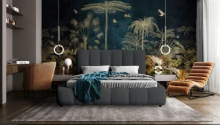 Polsterbett Doppelbett HEDA 160x200cm in Stoff Perfect Harmony Anthrazit
