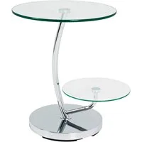 HAKU Beistelltisch Sofatisch, Wohnzimmertisch (1-St), rund - aus Metall Silber - Ø/H 52/55 cm