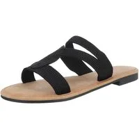 Ital-Design Damen Sandalen in Schwarz – Bequem & Stylisch für den Sommer Pantolette (89372853) Blockabsatz Pantoletten in Schwarz