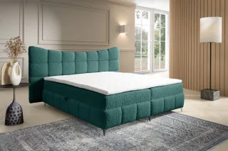 Boxspringbett Bett Schlafzimmerbett NOVA 140x200cm Stoff Rolf Türkis