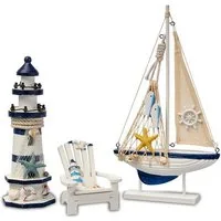 Badaccessoires-Sets Maritime Badezimmer Deko - Holz Decor Accessoires