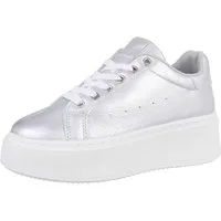 Ital-Design Damen Low-Top Freizeit Sneaker (87531701) Keilabsatz/Wedge Sneakers Low in Silber