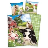 Herding Kinderbettwäsche Herding Bettwäsche Farm World Bauernhof Tiere 135 x 200 cm Baumwolle, 2 teilig, Langlebig