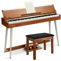Donner Digitalpiano 88 Tasten Progressiv Gewichteter Hammermechanik E-Piano DDP-80 PLUS (Set, Pedal, Netzteil), 128 Polyphonie, für zu Hause, Lernfunktion, Kopfhörer-Übungsmodus