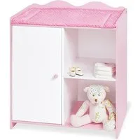 Pinolino® Puppenwickeltisch Jasmin mit Wickelauflage & Stauraum - Rosa-Weiß (1tlg), Viel Stauraum