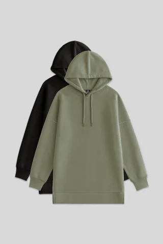 Übergroßes Sweatshirt mit Kapuze und Tasche