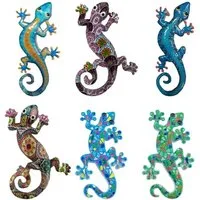LK Trend & Style Magnet 2x Gecko (2 Stück zufällig ausgewählt, Kühlschrankmagnet zwei verschiedene Designs), hält auf alle magnetischen Oberflächen