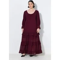 Ulla Popken Maxikleid Maxikleid Empirenaht A-Linie Rundhals