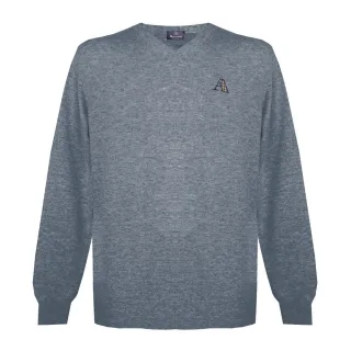 Jumper Knitwear à manches longues / en V Aquascutum Mens avec logo en gris