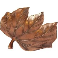 Arnusa Dekoschale Schale Herbstlaub aus Aluminium Bronze-Optik, 32x29 cm Dekofigur Tischdeko