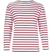 modAS Langarmshirt Damen Bretonisches Shirt 2500D U-Boot-Ausschnitt - Ringelshirt Langarm Streifenshirt Baumwolle, Seitenschlitze, Leicht überschnittene Ärmel