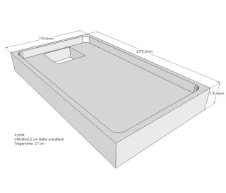 Neuesbad Wannenträger für Bette extraflach 140x80x6,5 SD22750