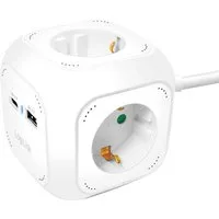 LogiLink LPS283U Steckdosenwürfel Weiß Schutzkontakt 1 St. Steckdosenleiste, mit USB, mit USB-C®, Power Delivery
