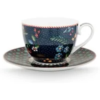 PiP Studio Tasse Berry Blues Kaffeetasse m.U. blau 280ml, Porzellan