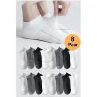 Jungengel Sneakersocken 8 Paar Socken Unisex Kurzschaft Füßlinge Herren Damen Baumwolle Sport (Socken-Set, 8-Paar, 8 Paar Sneaker-Socken in neutralen Farben – ideal für Alltag) Atmungsaktive Baumwollmischung, weich und bequem, ideal Sport & Alltag