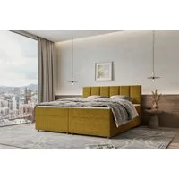99rooms Boxspringbett Bergamo (Schlafzimmerbett, Bett), 140/160/180/200x200 cm, in Webstoff MALMO_NEW, mit Topper