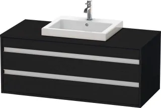 Duravit Ketho Konsolenwaschtischunterbau wandhängend Eiche Schwarz Matt 1200x550x496 mm - KT67560161 KT675601616