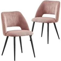 B&D home 4-Fußstuhl VICKY (Set, 2 St), gepolstert, Stuhlbeine aus Metall oder Massivholz wählbar