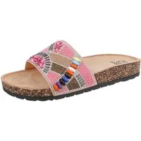 Ital-Design Damen Mules Freizeit Pantolette (86706220) Flach Pantoletten in Rosa
