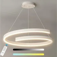 Ailiebe Design LED Pendelleuchte 40cm, Dimmbar mit Fernbedienung, Höhenverstellbar 40–120cm, LED fest integriert, Memory-Funktion, 3800lm, 3000–6000K