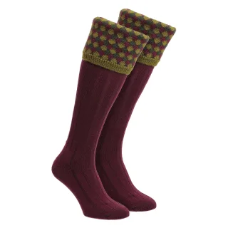 Herren Schieß Merinowollsocken Warme Country Diamantmuster