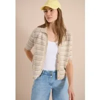 CECIL Strickjacke Kurzarm Cardigan mit Polokragen