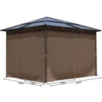 Quick Star Pavillonseitenteil Seitenwand Set Hardtop Pavillon 3x3m, 1000x195 cm, 40 Ösen am oberen Rand inklusiv 2 Sorten an Haken und Ringen