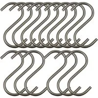 SO-TECH® S-Haken für Rundstäbe bis Ø 30 mm für Garderoben, Küchenreling uvm., (Spar-Set, 15-St), Rohstahl klar lackiert