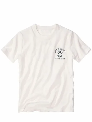 Mey & Edlich Herren T-Shirt Palm Court Tennis Club Weiß 100 % Baumwolle