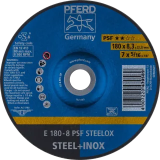 PFERD TOOLS Schruppscheibe E Universallinie PSF STEELOX für Stahl/Edelstahl - 62017831