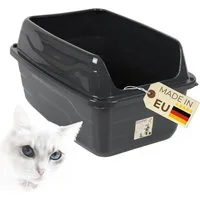 GarPet Katzentoilette Offene Katzentoilette mit hohem Rand – XXL Schalentoilette extra hoch