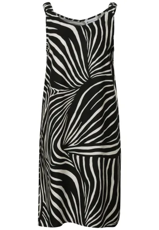 Street One - Knielanges Kleid mit gerafften Trägern black - Gr. - 34
