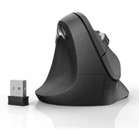Hama Computermaus kabellos für Linkshänder, ergonomisch, vertikal, schwarz ergonomische Maus (Funk, Funkmaus, DPI Schalter, Browser Tasten, USB Empfänger)