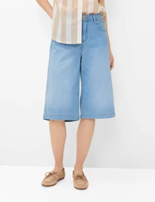 Brax Damen Bermuda Style MAINE B USED BLEACHED BLUE, denim hellblau, Gr. 36L