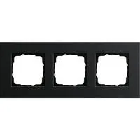 Abdeckrahmen dreifach Aluminium eloxiert, Abdeckung schwarz, Retail