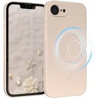 EAZY CASE Handyhülle für Apple iPhone 16e Hülle Silikon 6,1 Zoll, Schutzcase mit MagSafe Slimcover Silikonschutzhülle elastisch Taupe