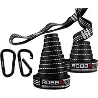 ROBBX Hängematte ROBBX® Hängematten Befestigungsset 300x2,5 cm + Schwerlast-Karabiner