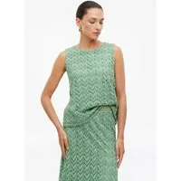 s.Oliver Muskelshirt T-Shirt Top mit Glitzergarn und Ajourmuster
