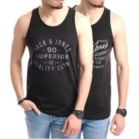 Jack & Jones Tanktop Bedrucktes Shirt aus Baumwolle (2er-Pack) mit Print